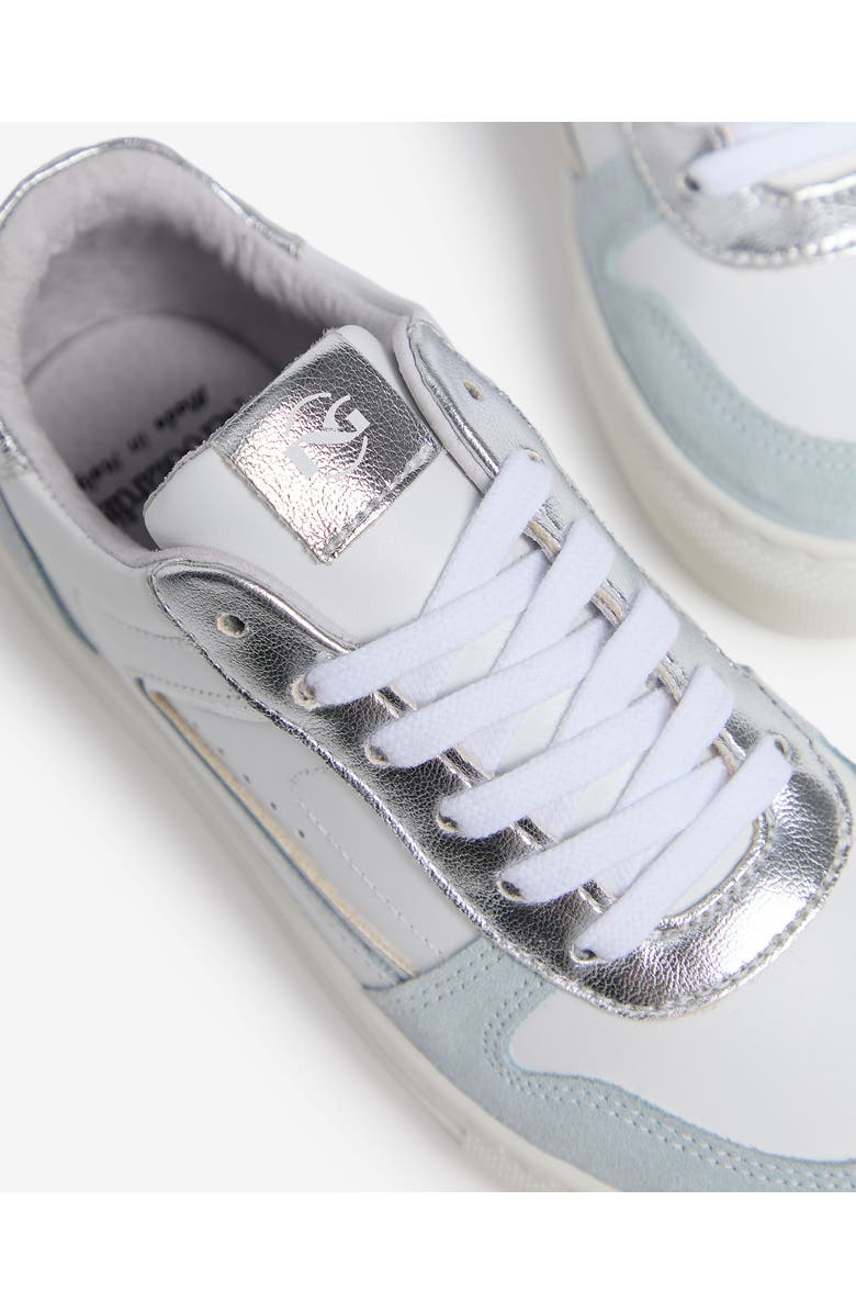 NeroGiardini Kids' Retro Low Top Sneaker, Alternate, color, White/ Baby Blue