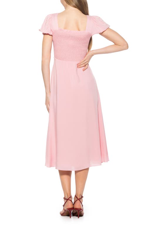 Alexia Admor Iris Smocked Short Sleeve Midi Dress
