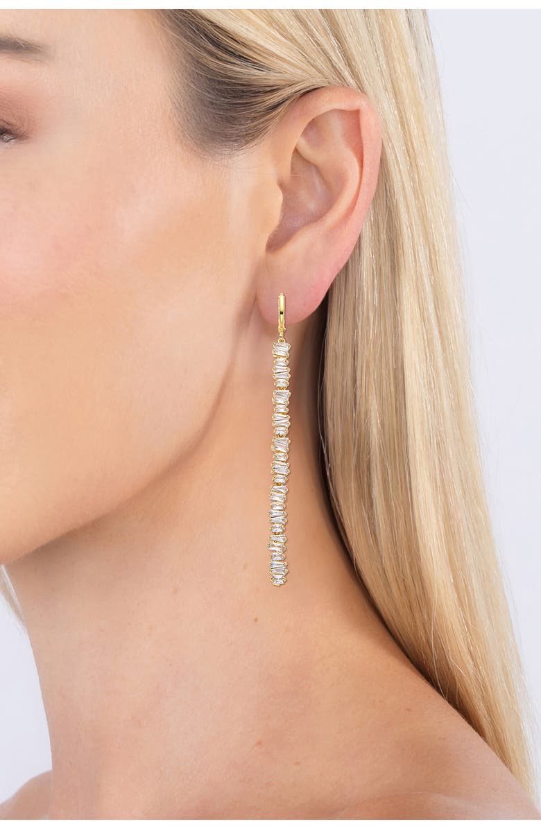 EYE CANDY LOS ANGELES Clara CZ Linear Drop Earrings, Alternate, color, Gold
