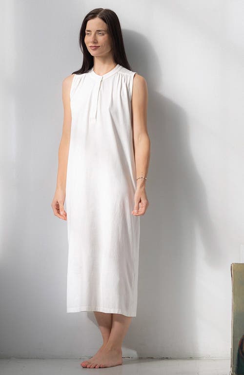 Salua Aisha Relaxed Sleeveless Sleep Maxi Tunic In White