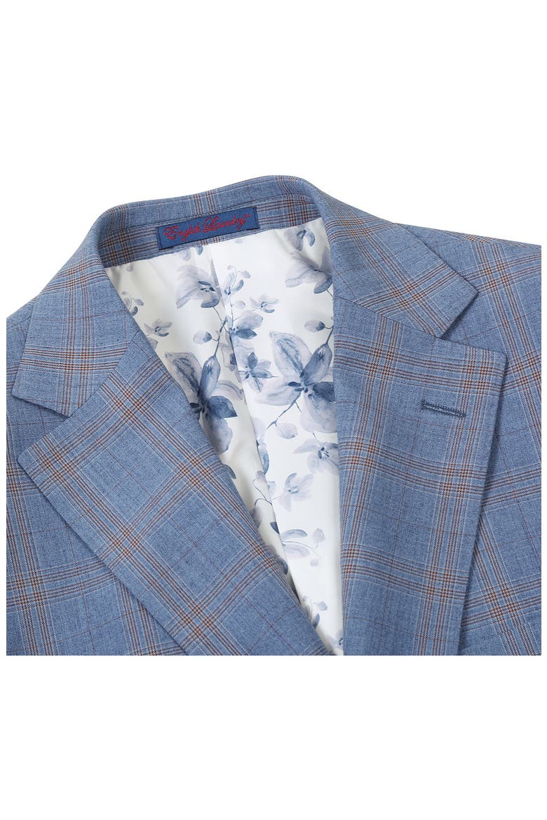 Plaid Blue Mélange Suit, Alternate, color, LIGHT BLUE