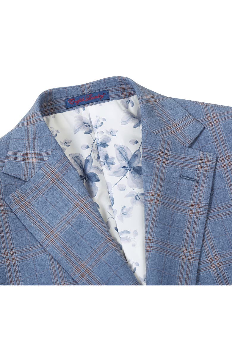 English Laundry Plaid Blue Mélange Suit, Alternate, color, Light Blue