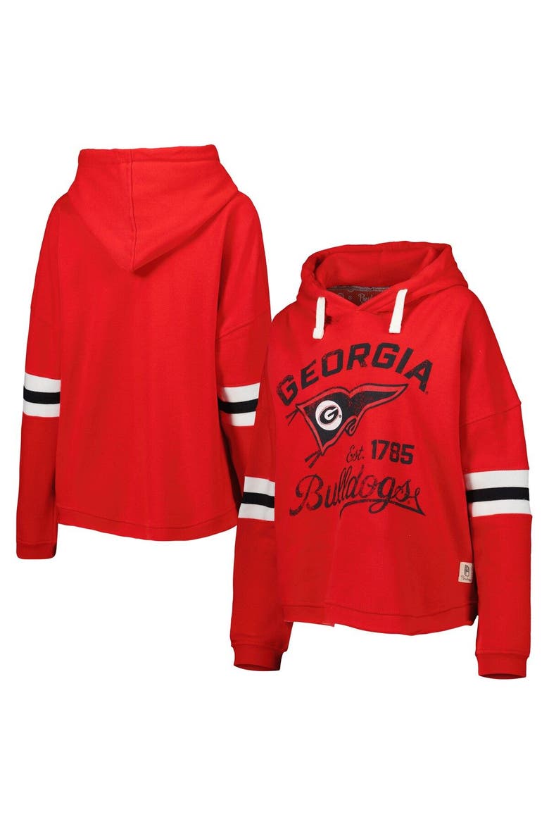 Women's Pressbox Red Georgia Bulldogs Super Pennant Pullover Hoodie, Main, color, Red