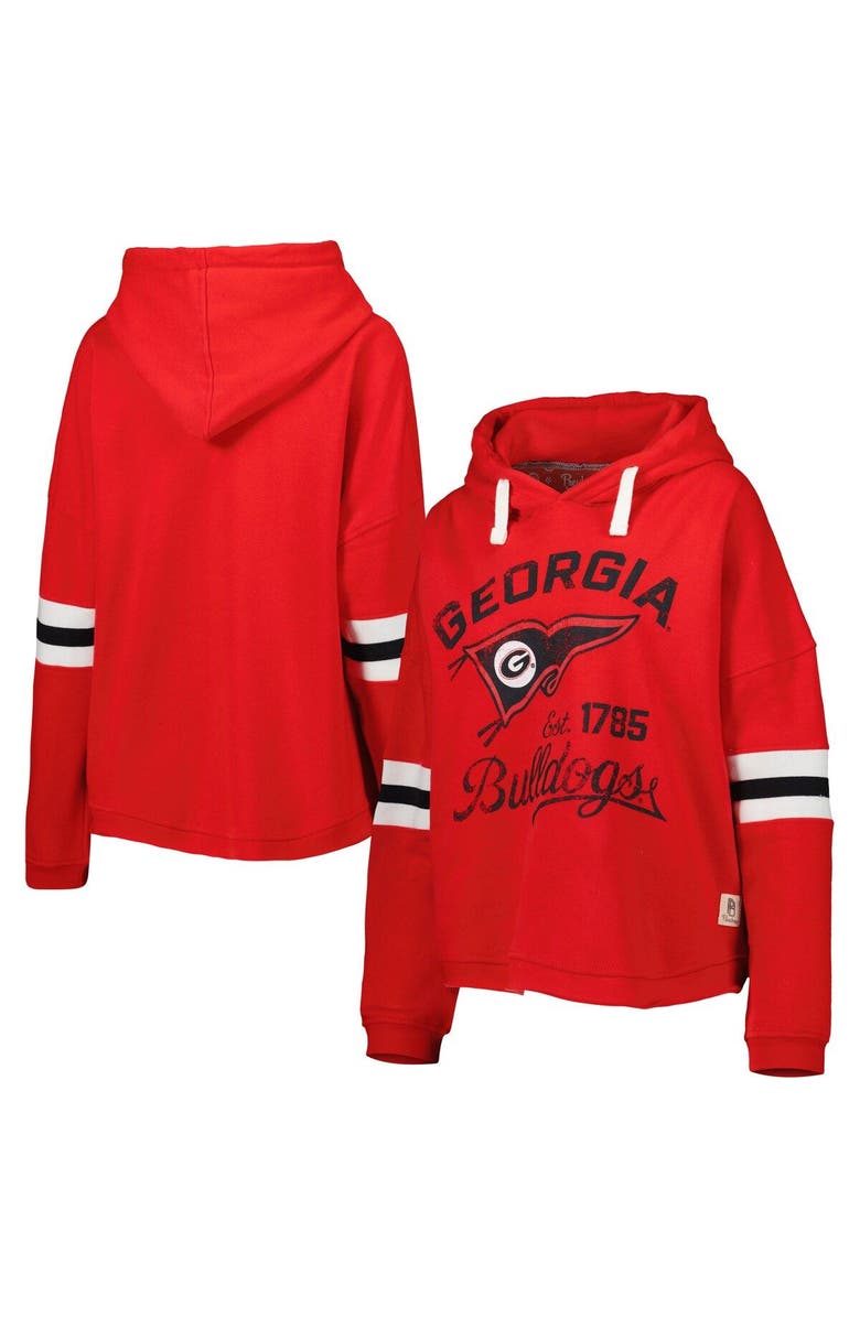 PRESSBOX Women's Pressbox Red Georgia Bulldogs Super Pennant Pullover Hoodie, Main, color, 