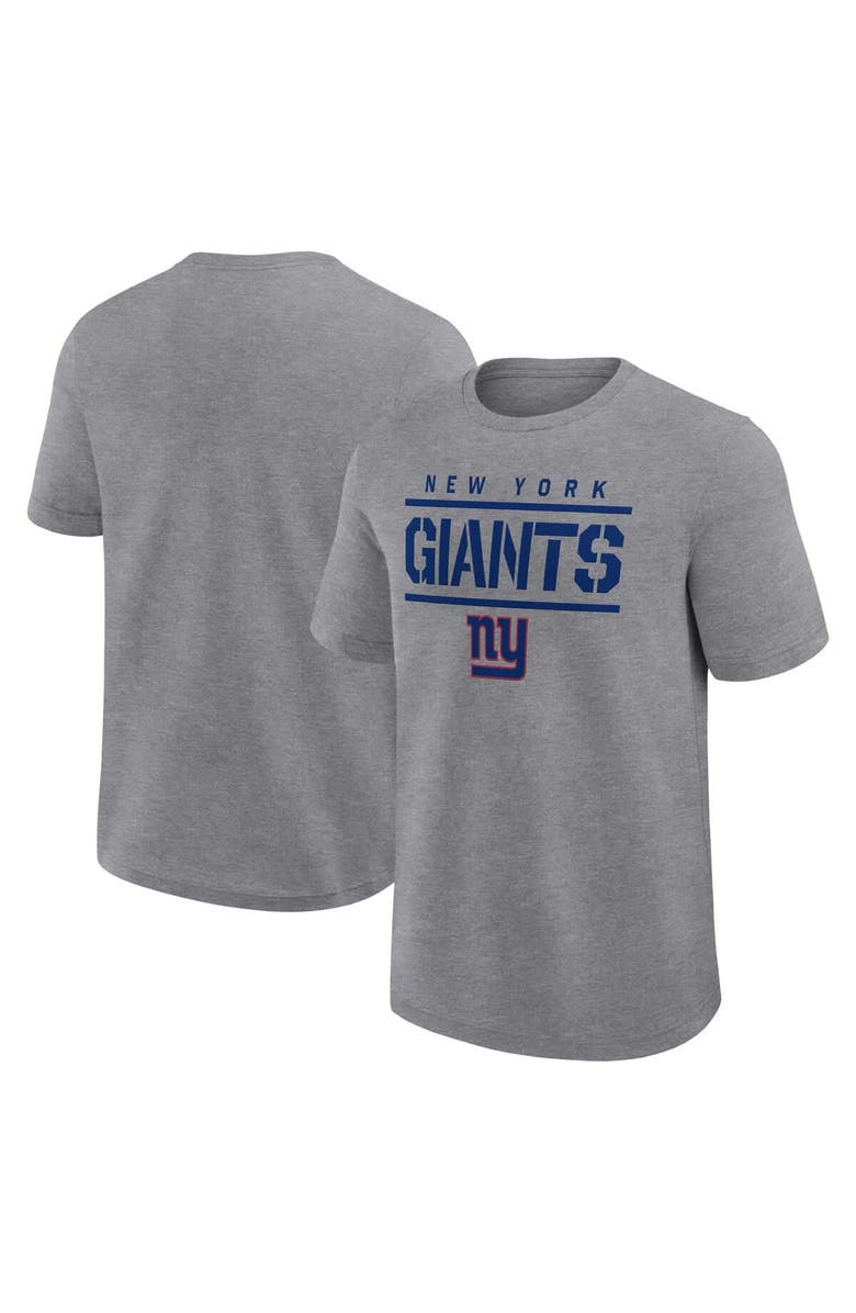 FANATICS Men's Fanatics Heather Gray New York Giants Big & Tall Top Notch T-Shirt, Main, color, 
