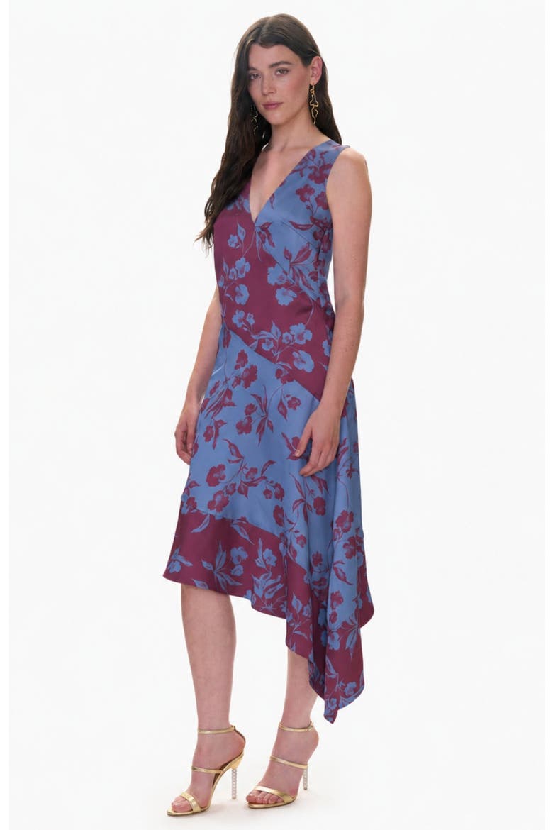 Harper Print Mix Dress, Alternate, color, Cornflower/Plum Multi