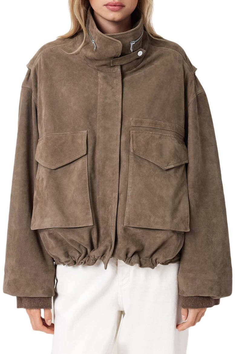 Clay Suede Jacket, Main, color, WALNUT BROWN