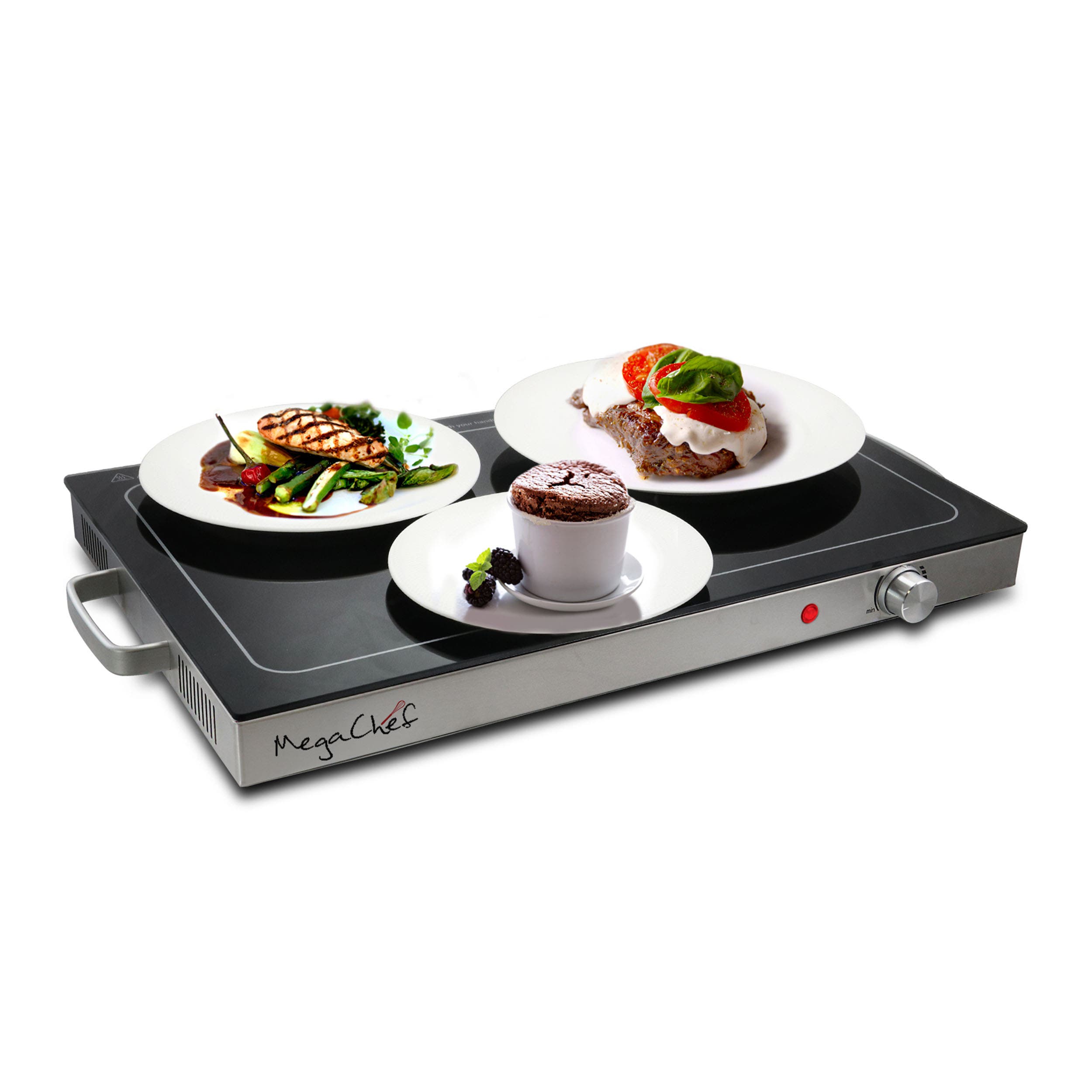 Megachef Electric Warming Tray with Adjustable Temperature Control - Grey