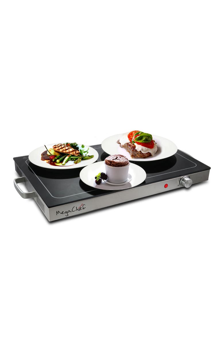 Megachef Electric Warming Tray with Adjustable Temperature Control, Main, color, Grey