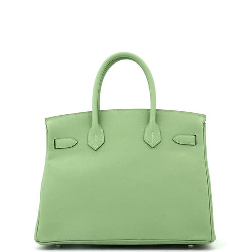 Pre-owned Hermes Hermes Birkin Handbag Green Epsom With Palladium Hardware 30 In Green