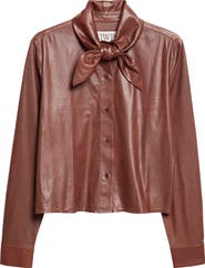 TWP Leather Tie Collar Button-Up Shirt