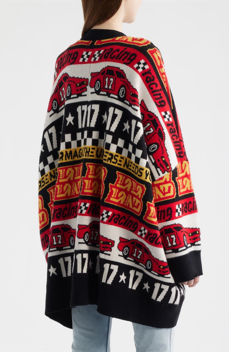 Dressed in Lala Vroom Vroom Oversize Cardigan, Alternate, color, Red/ Black