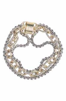 Juvell Meshmerize 18K Gold Plated Stainless Steel Multi Strand Chain Bracelet