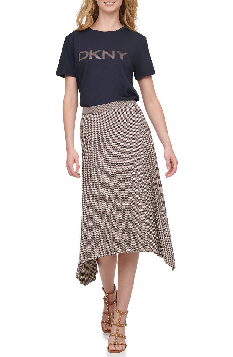 DKNY Asymmetric Houndstooth Skirt, Alternate, color, 