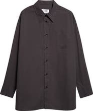 MM6 Maison Margiela Embroidered Numeric Logo Cotton Poplin Button-Up Shirt
