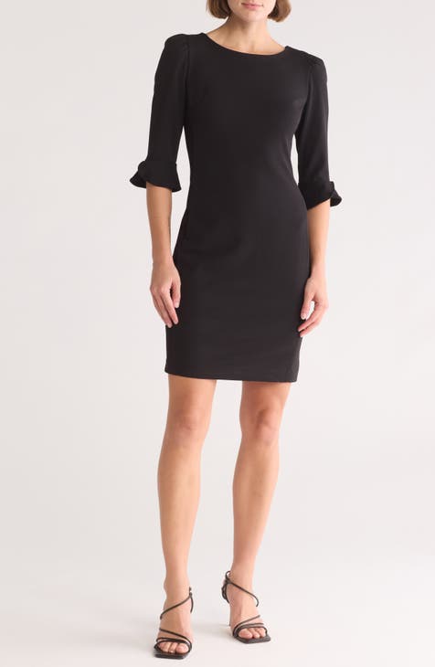 Three-Quarter Sleeve Sheath Dress