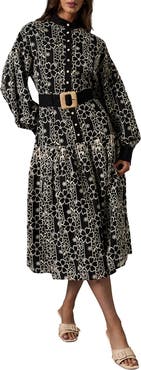 Coast Long Sleeve Belted Shirt Dress