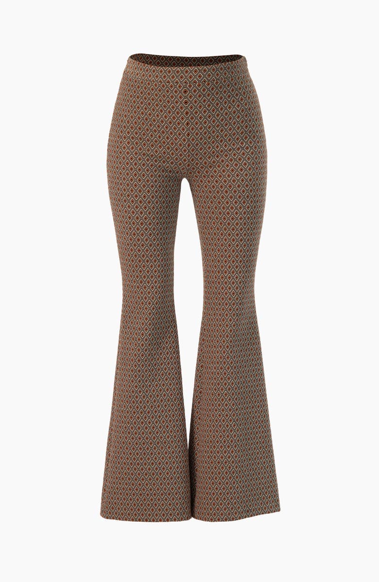 IVONNE Geometric Jacquard Flared Pants, Alternate, color, Brown