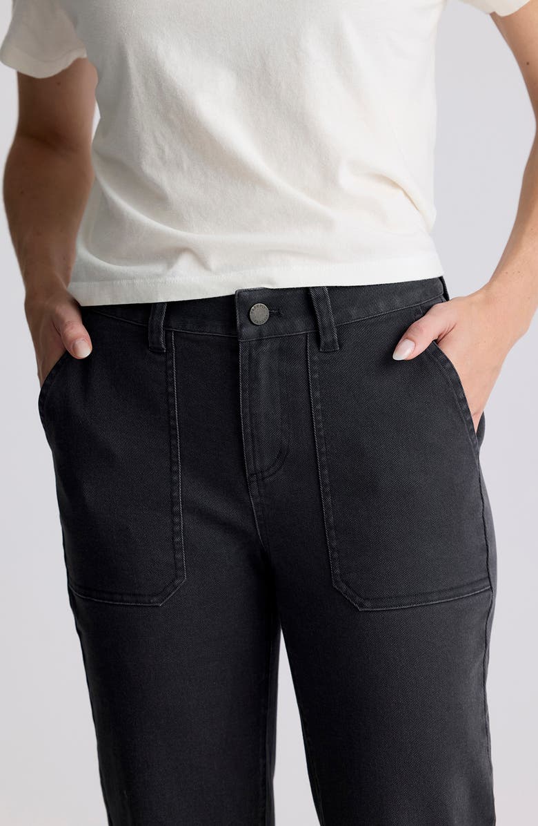 Free Fly Folly Straight Leg Ankle Stretch Cotton Twill Pants, Alternate, color, Black Sand