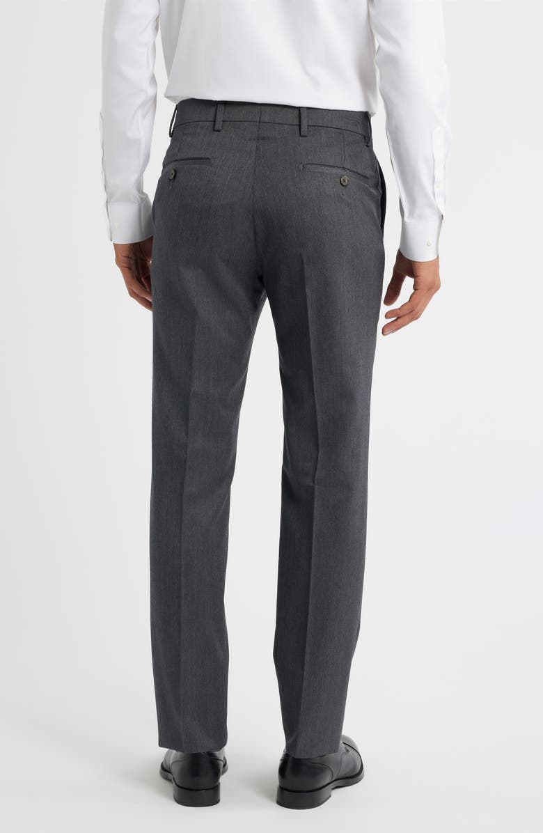 Berle Slim Fit Flat Front Grey Super 100s Wool Dress Pants, Alternate, color, Medium Grey