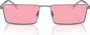 Ray-Ban Emy 59mm Tinted Rectangular Sunglasses
