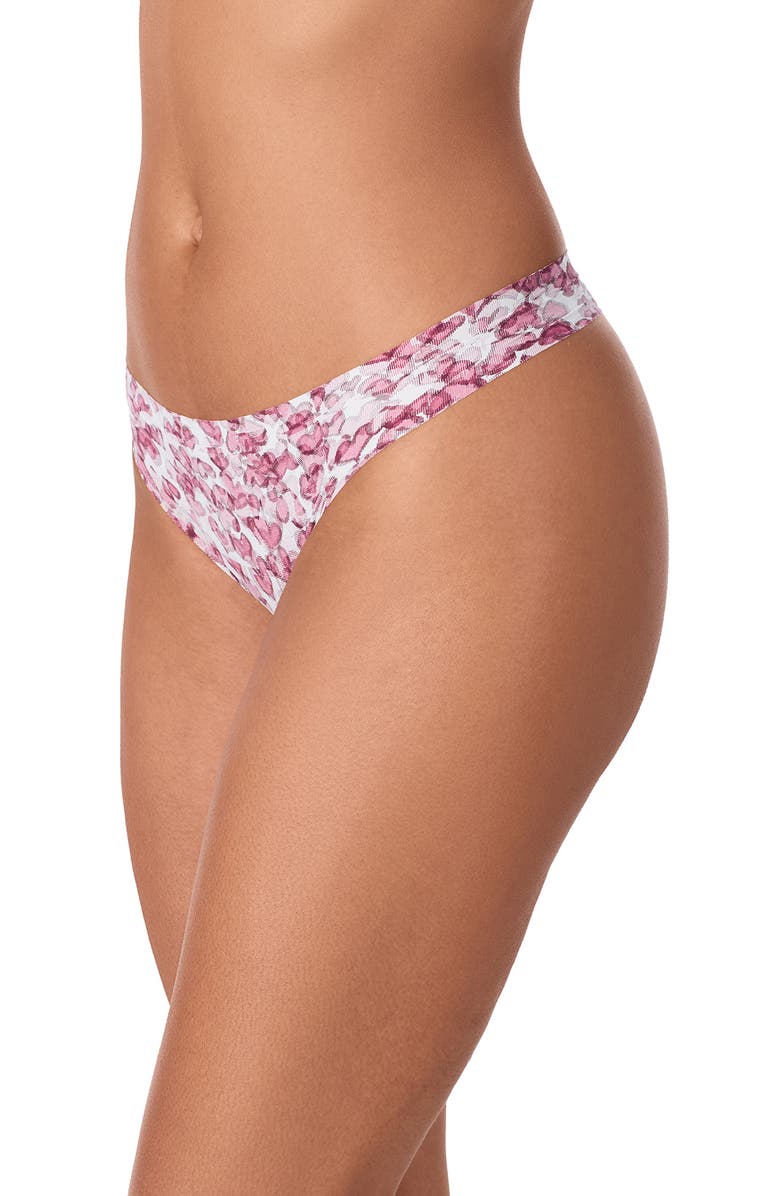 DKNY Litewear Cut Anywhere Thong, Alternate, color, Hologram Hearts