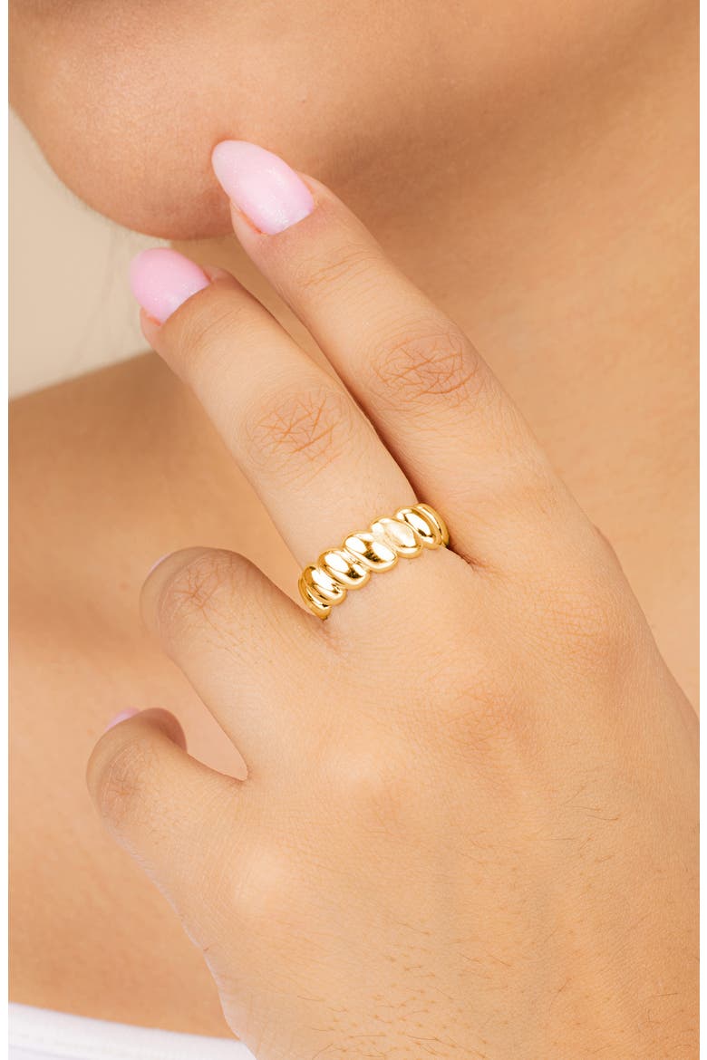 Milena Twisted Bubble Band Ring, Alternate, color, GOLD