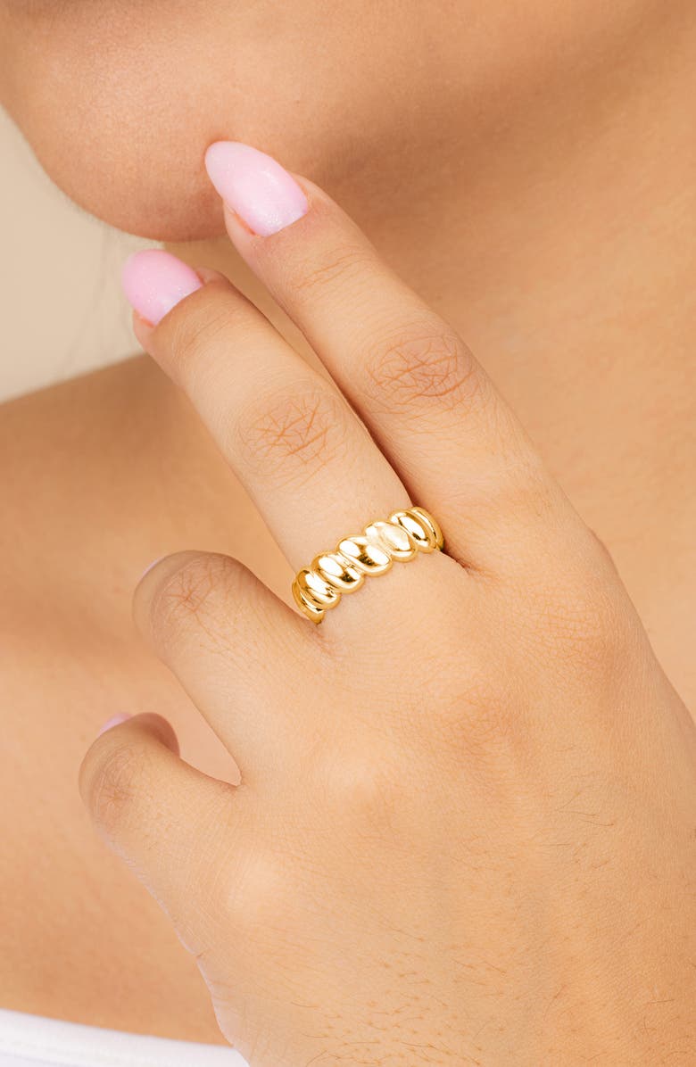 Sterling Forever Milena Twisted Bubble Band Ring, Alternate, color, Gold