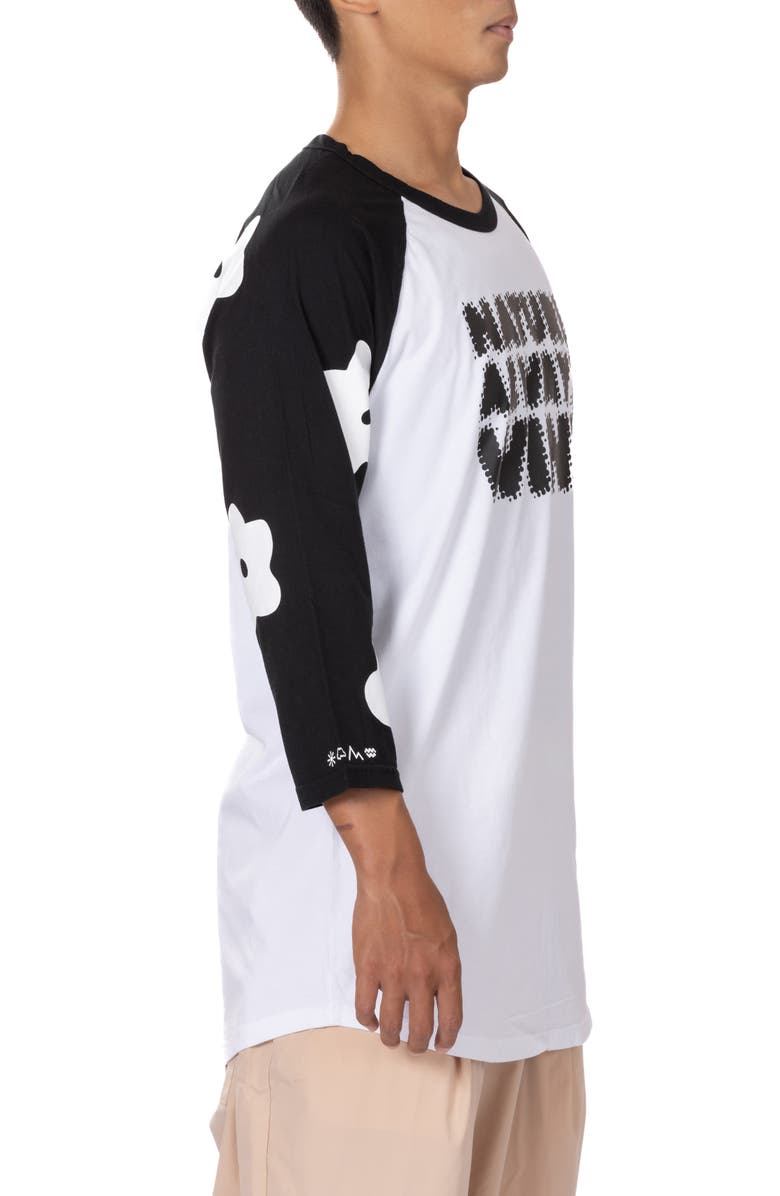 VAST Blur Floral Raglan Sleeve Graphic T-Shirt, Alternate, color,