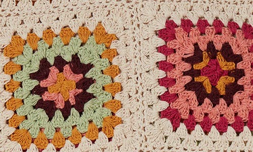 Roselli Trading Company Cozy Corner Crochet Throw Blanket In Beige Multi