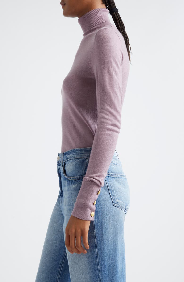 L'AGENCE Flora Turtleneck Sweater, Alternate, color, Wisteria/ Gold