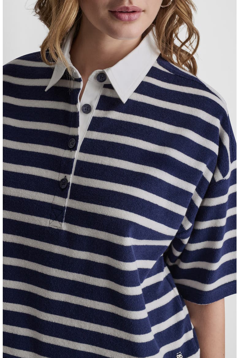 Stripe Terry Polo, Alternate, color, PEACOAT/ EG