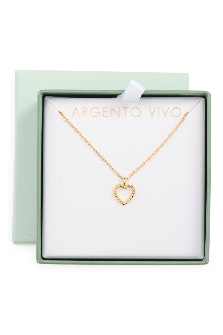 Rope Heart Pendant Necklace, Main, color, GOLD