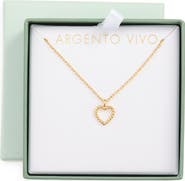 Argento Vivo Sterling Silver Rope Heart Pendant Necklace