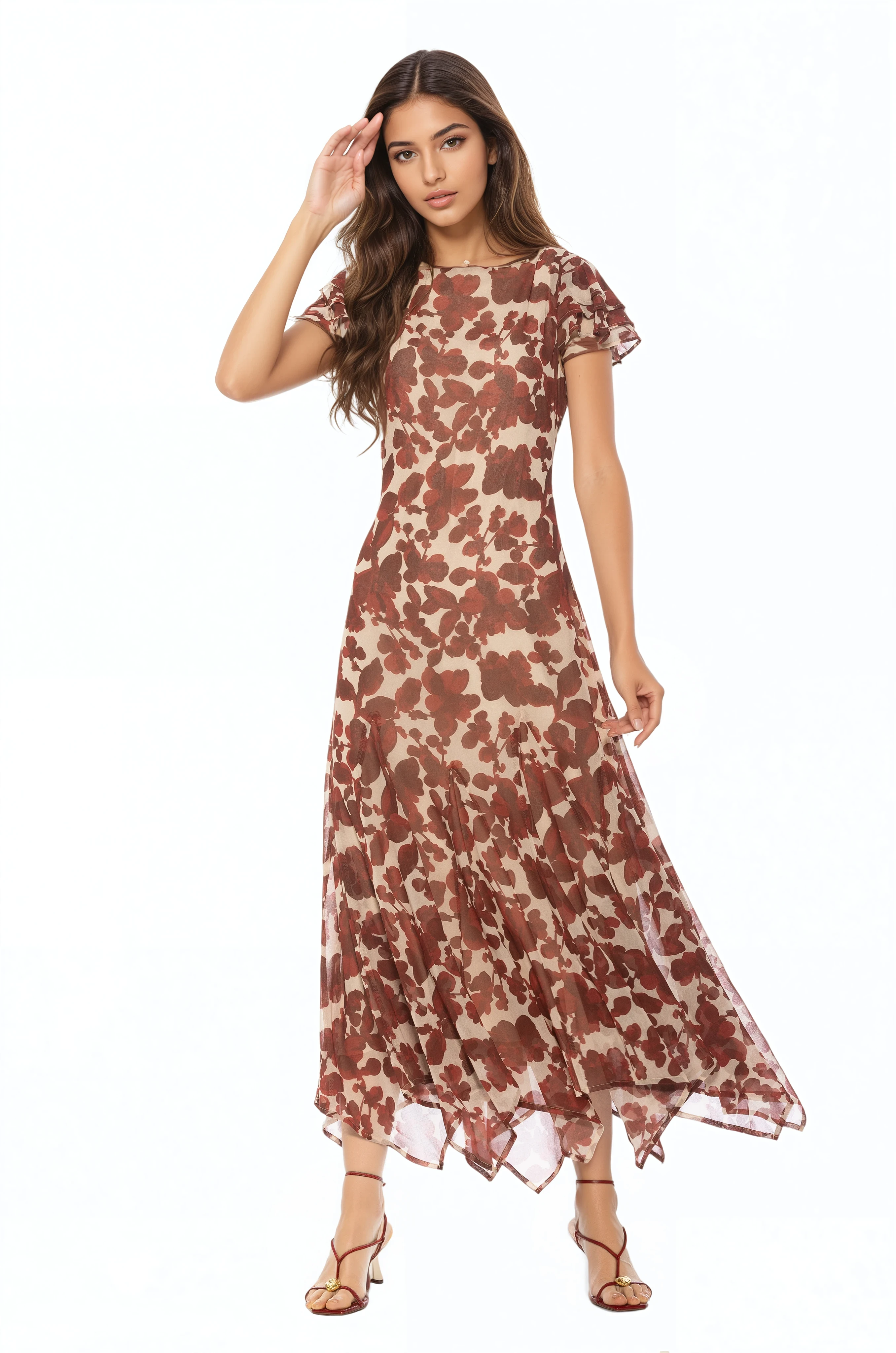 Kaelith Ruffle Sleeve Midi Dress - image 2