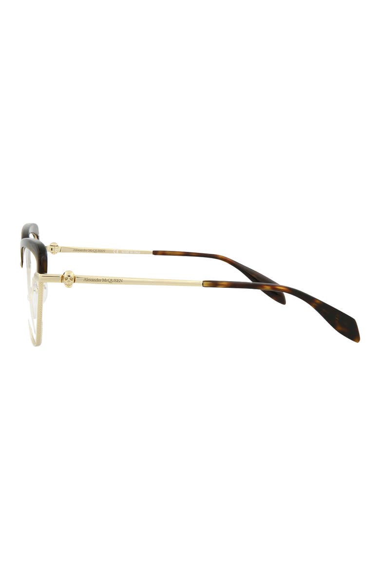55mm Cat Eye Fashion Optical Glasses, Alternate, color, GOLD GOLD TRANSPARENT