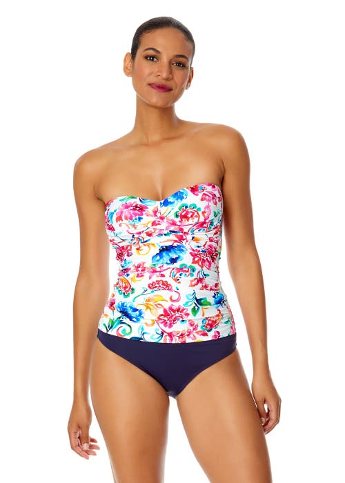 ANNE COLE TIGER DANCE TWIST FRONT BANDEAUKINI SWIM TOP