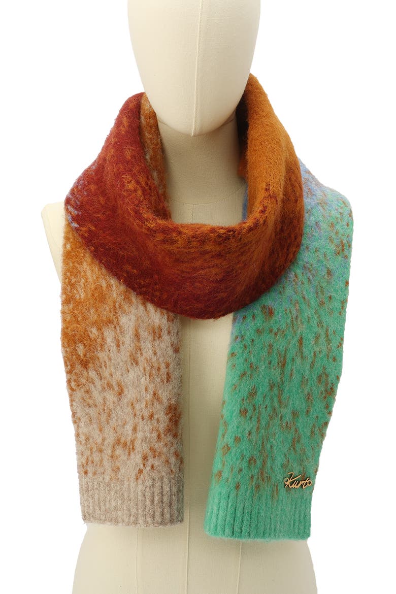 Pixel Gradient Scarf, Alternate, color, TIBETAN RED GRADIENT