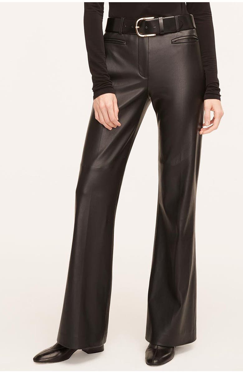 Rebecca Taylor Vegan Leather Trousers, Main, color, Black
