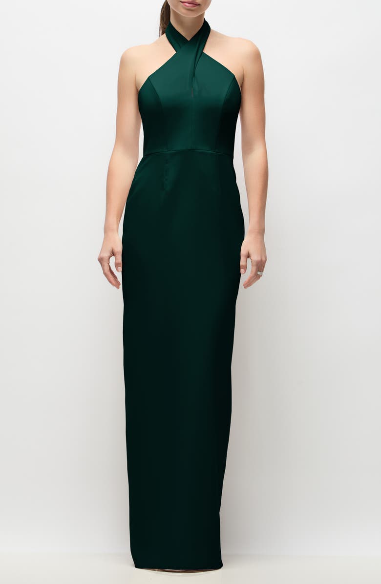 After Six Estella Halter Gown, Main, color, Evergreen