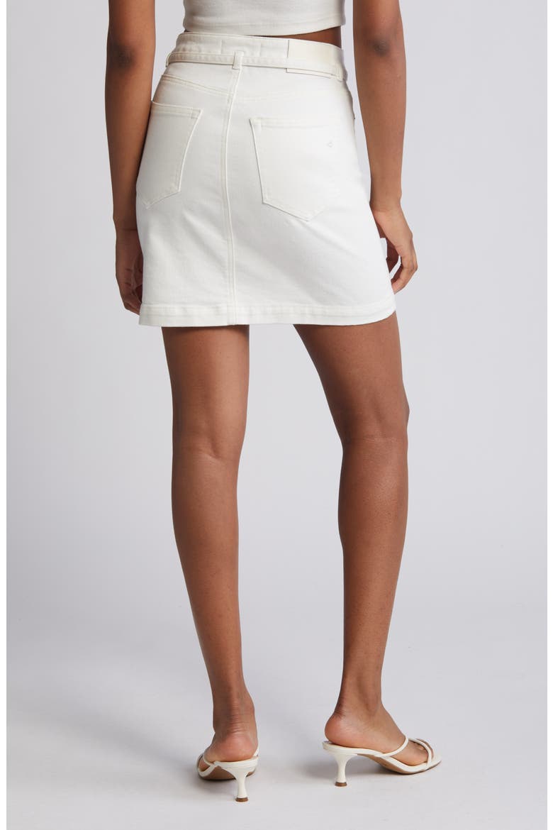 Tie Waist Denim Skirt, Alternate, color, PEARL