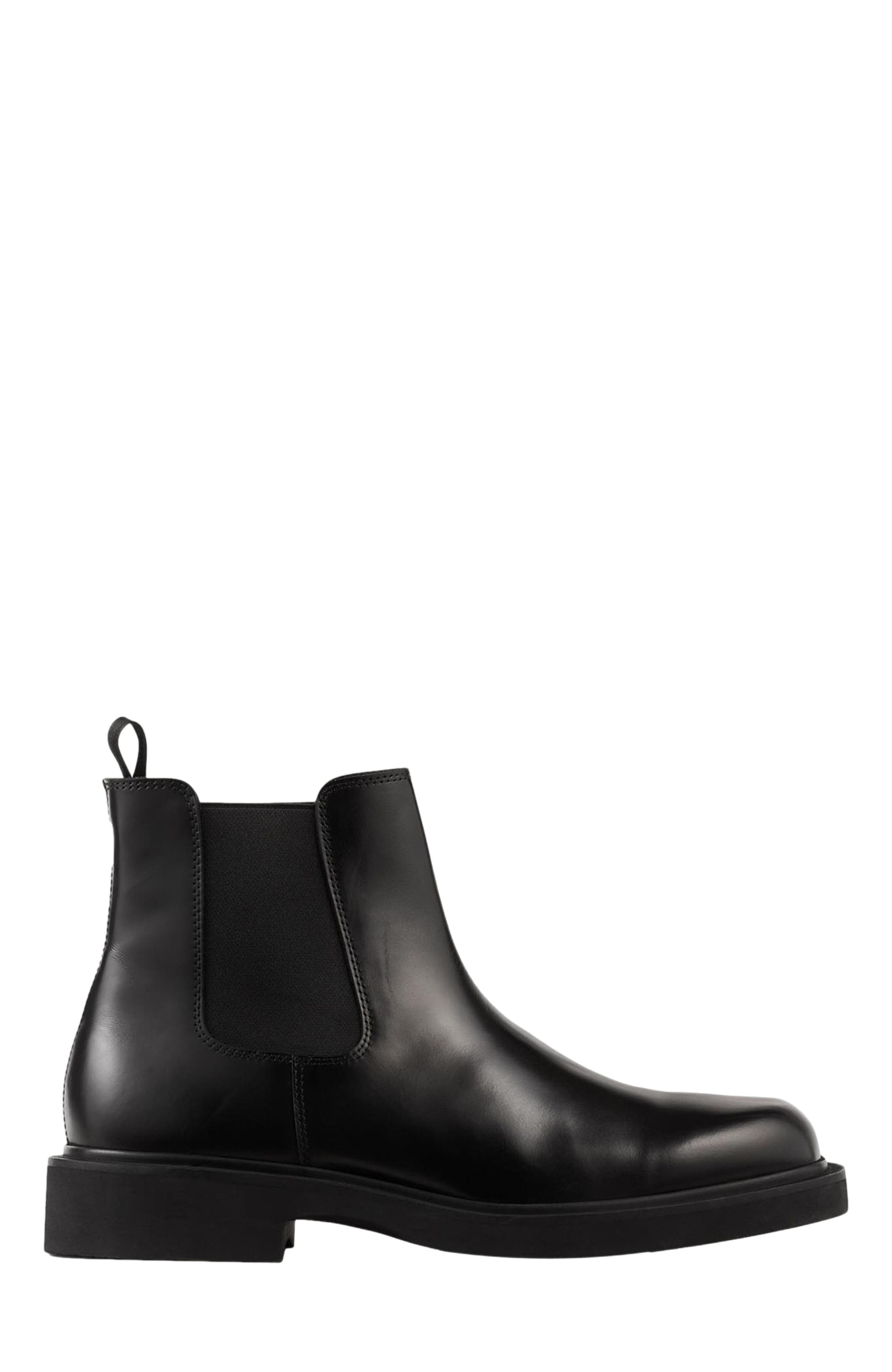 SANDRO Glazed leather Chelsea boots, Alternate, color, 
