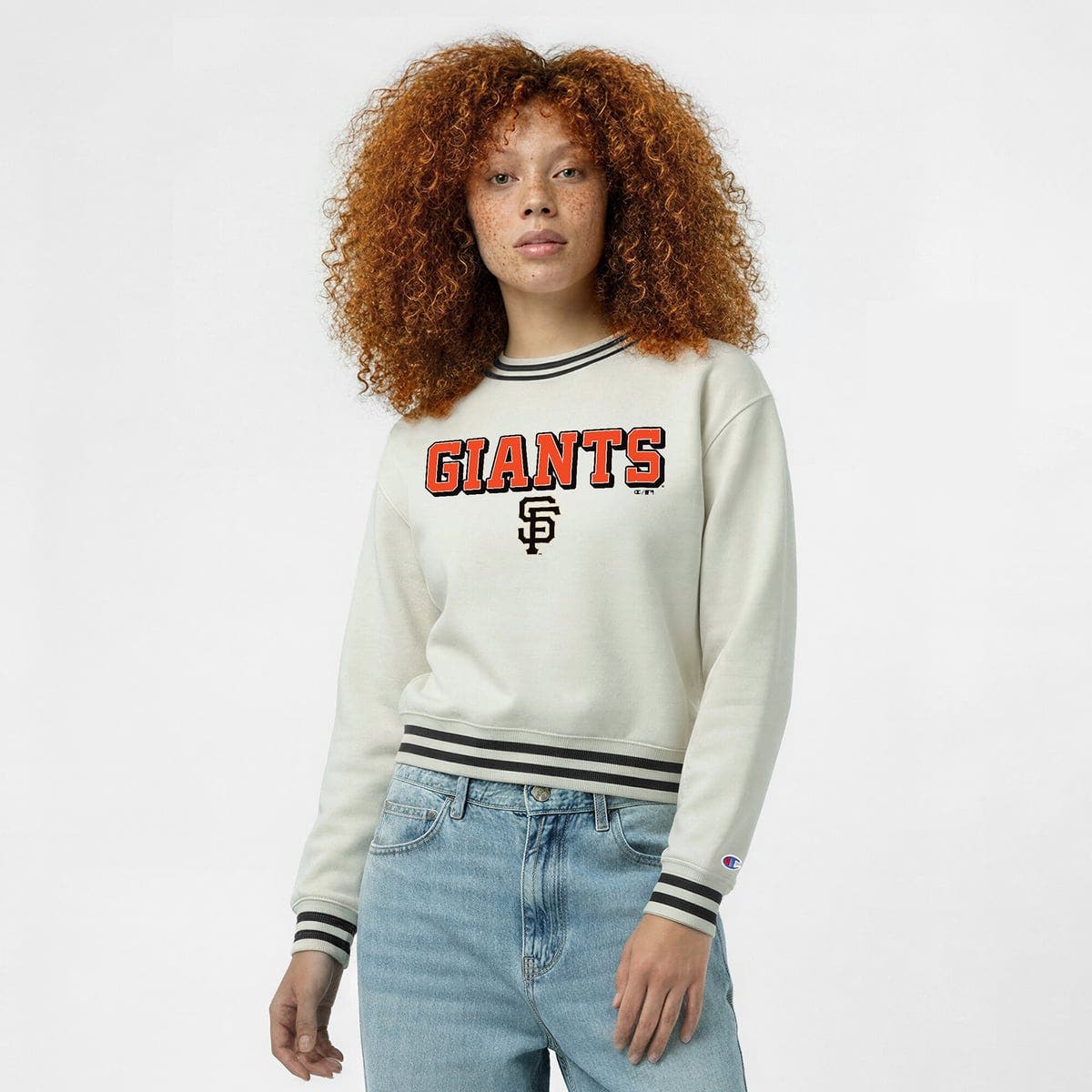 Champion Women's Champion Cream San Francisco Giants Reverse Weave ...
