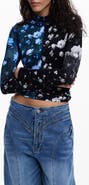 Desigual Floral Print Long Sleeve Shirt
