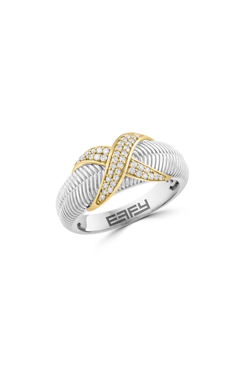 Two-Tone Pavé Diamond Ring, Main, color, GOLD