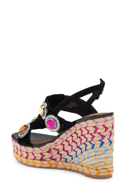 Kurt Geiger London Octavia Espadrille Platform Wedge Sandal In Charcoal