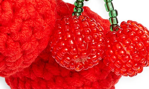 Chelsea28 Knit Cherry Bag Charm In Red