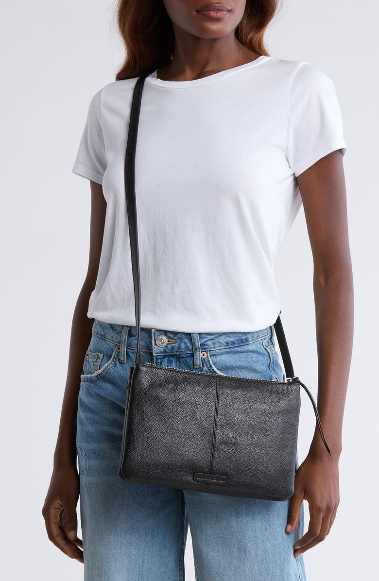 Lucky Brand Ruie Leather Crossbody Bag, Alternate, color, Black