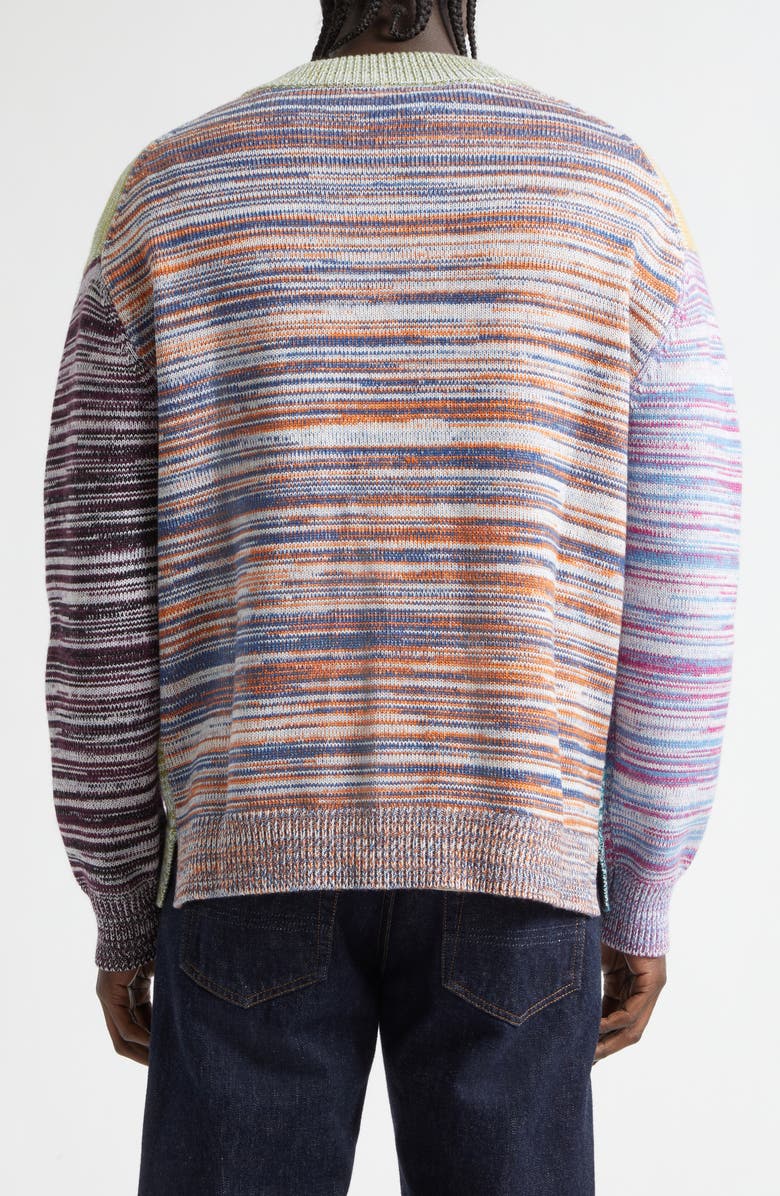 Waste Yarn Project Pat Colorblock Space Dye Cardigan, Alternate, color, White Multi