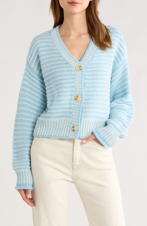 Chunky Stripe V-Neck Cardigan